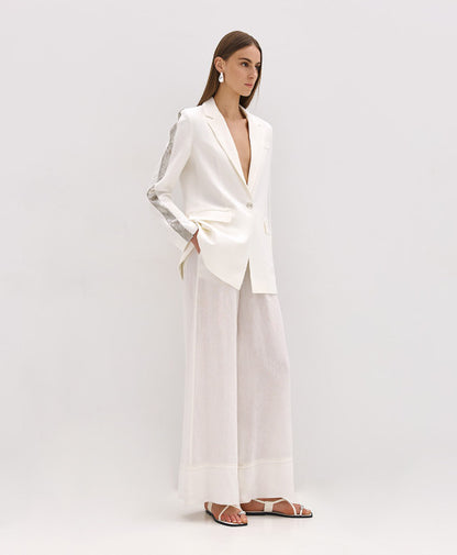 ACCESS FASHION blazer and jogger with sequin Offwhite