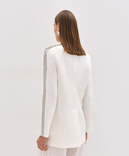 ACCESS FASHION blazer and jogger with sequin Offwhite