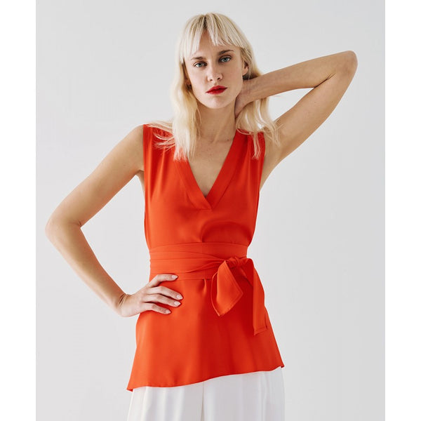 ACCESS FASHION sleeveless top with a belt