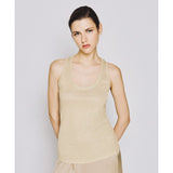 ACCESS FASHION sleeveless ribbed lurex top