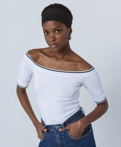 ACCESS FASHION cropped off the shoulder top