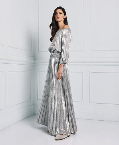 ACCESS FASHION Off-the-shoulders pleated dress
