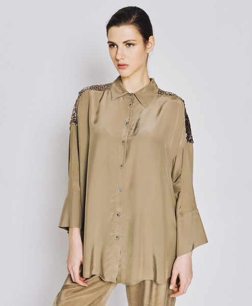 ACCESS FASHION Shirt with wide sleeves and sequins