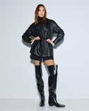 Access fashion 1032 short faux leather trench