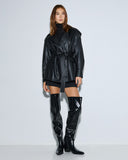 Access fashion 1032 short faux leather trench