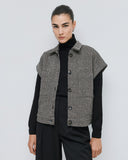 Access fashion 1087 Cropped herringbone jacket with sequins