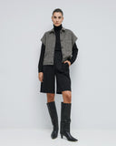 Access fashion 1087 Cropped herringbone jacket with sequins