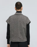 Access fashion 1087 Cropped herringbone jacket with sequins