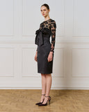 Access Fashion 2013 Blouse with lace and bow Black