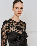 Access Fashion 2013 Blouse with lace and bow Black