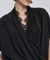 ACCESS FASHION Wrap top with lace