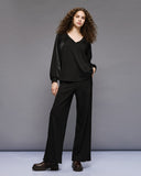 Access Fashion 2184 Blouse with satin details Black
