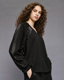 Access Fashion 2184 Blouse with satin details Black