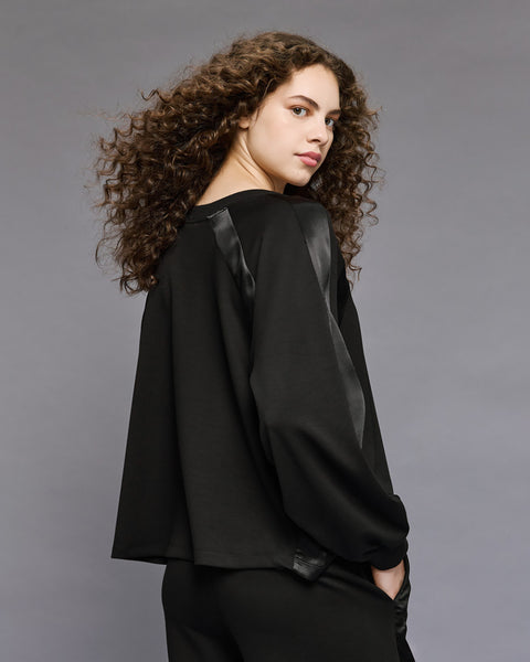 Access Fashion 2184 Blouse with satin details Black