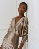 Access Fashion 3081 Wrap dress with gatherings Bordo