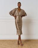 Access Fashion 3081 Wrap dress with gatherings Bordo
