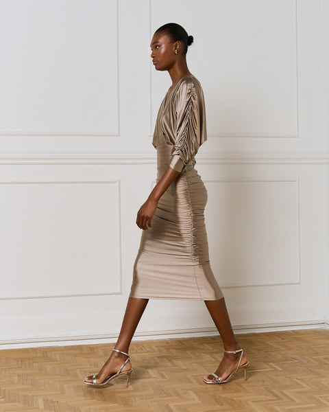 Access Fashion 3081 Wrap dress with gatherings Bordo