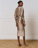 Access Fashion 3081 Wrap dress with gatherings Bordo