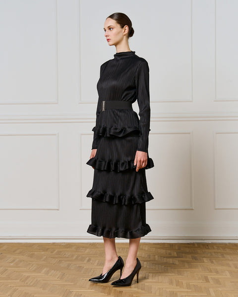 Access Fashion 3310 Pleated dress with ruffles