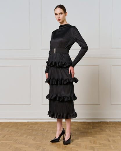 Access Fashion 3310 Pleated dress with ruffles