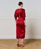 ACCESS FASHION Satin wrap dress 3329 RED