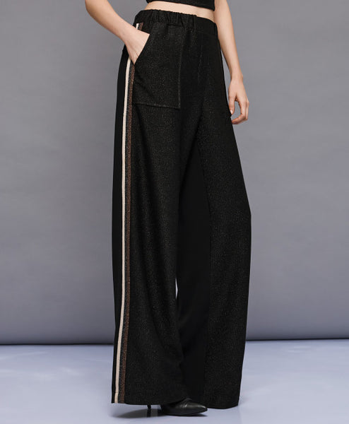 ACCESS FASHION 5074 Elastic-waist pants with side details