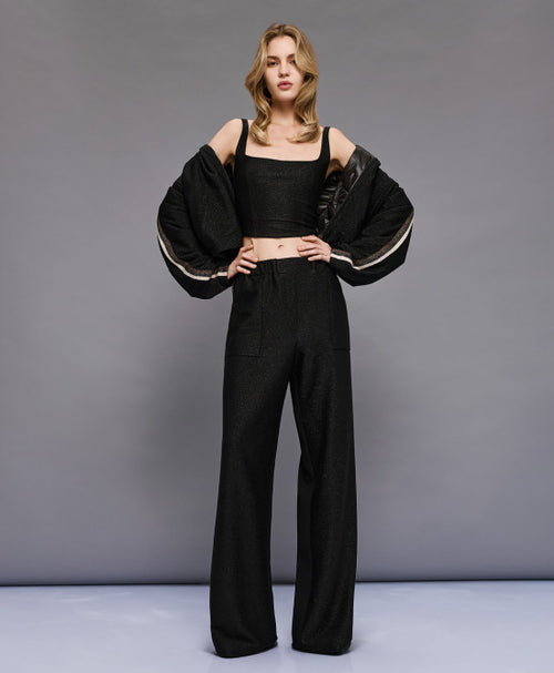 ACCESS FASHION 5074 Elastic-waist pants with side details