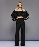 ACCESS FASHION 5074 Elastic-waist pants with side details