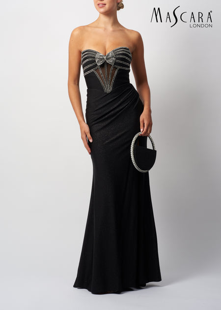 Mascara MC119321 Embelished tie back chiffon  dress Forest
