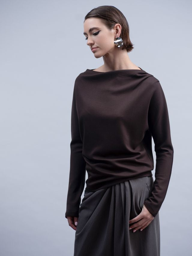 HAAKO Jersey top H2029 chocolate