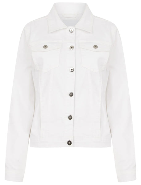 White Stretch cotton Denim Jacket