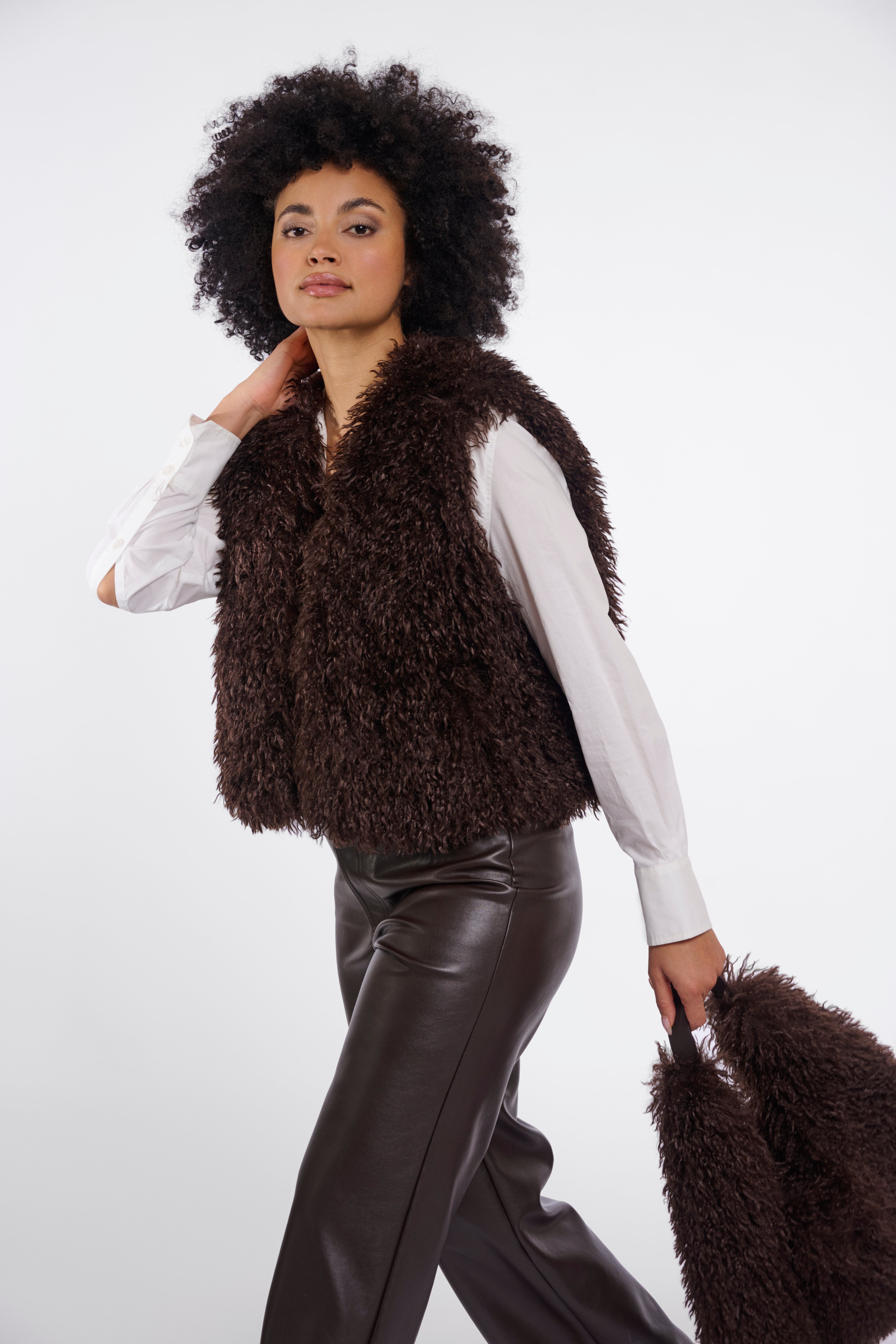 SENSY WAISTCOAT - COFFEE ROAST