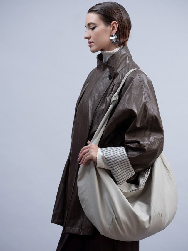 HAAKO Faux leather jacket H2026 Greige