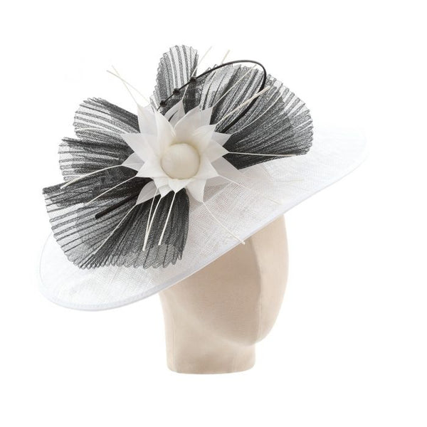 Peach GH202305 Black/White Large Fascinator