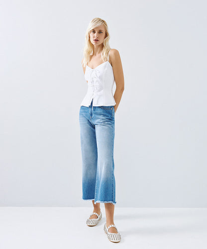 Access fashion 2034 peplum top with ties WHITE