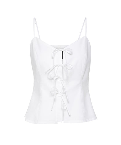Access fashion 2034 peplum top with ties WHITE