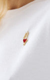 Access fashion t-shirt with metallic monogram & heart detail