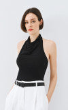 Access fashion sleeveless draped top
