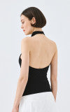 Access fashion sleeveless draped top