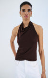 Access fashion sleeveless draped top
