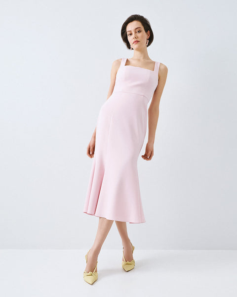 Access fashion 3428 Midi godet dress PNK