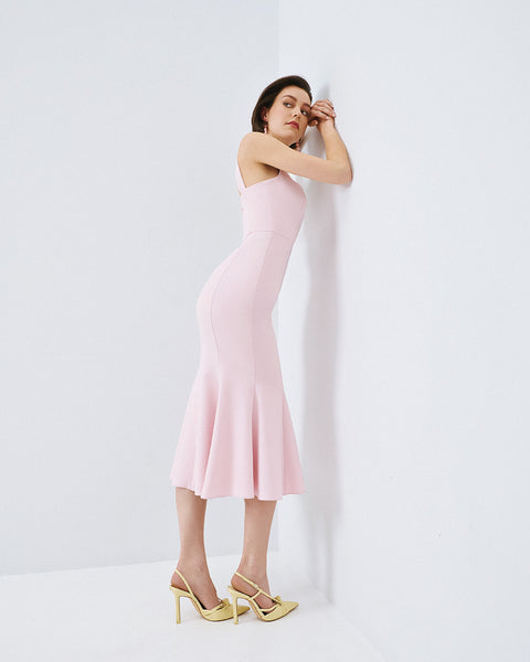 Access fashion 3428 Midi godet dress PNK