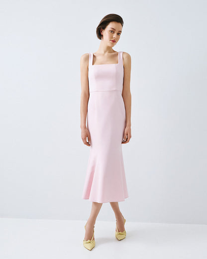 Access fashion 3428 Midi godet dress PNK