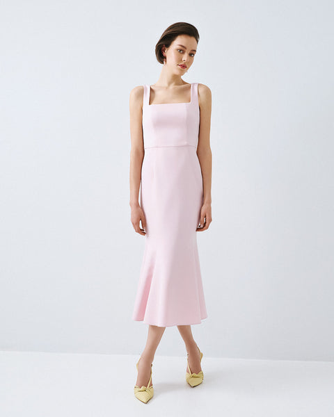 Access fashion 3428 Midi godet dress PNK