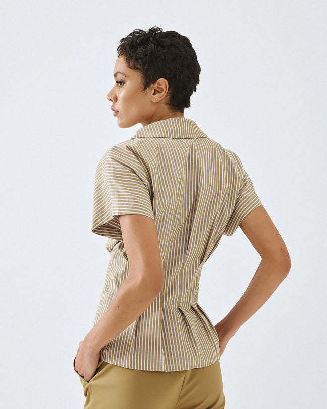 Access fashion 7002 stripe shirt OLIVE