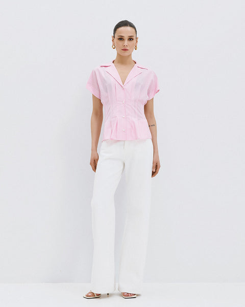 Access fashion stripe shirt PINK