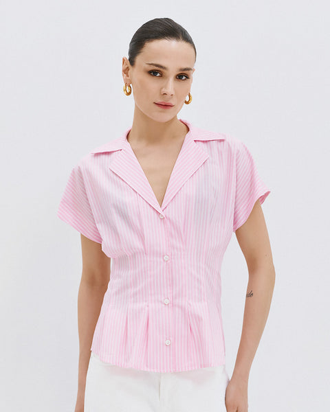 Access fashion stripe shirt PINK