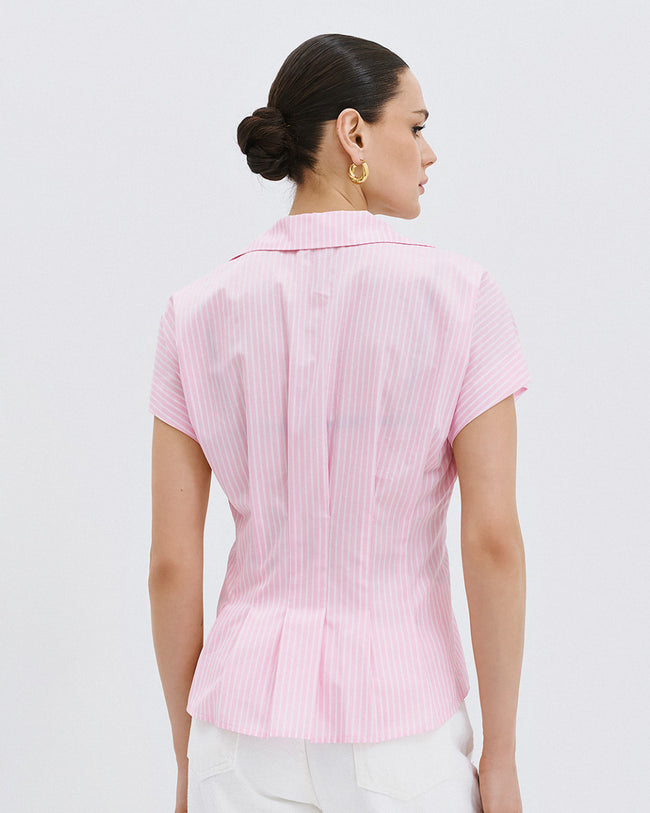 Access fashion stripe shirt PINK