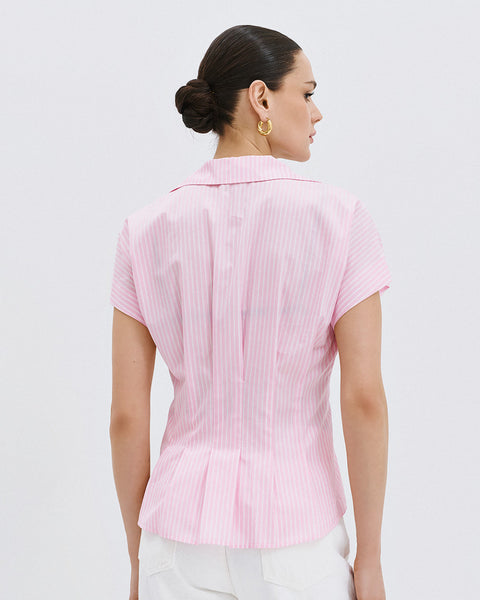 Access fashion stripe shirt PINK