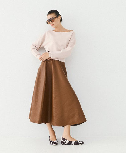 Access fashion 6052  Faux leather midi skirt